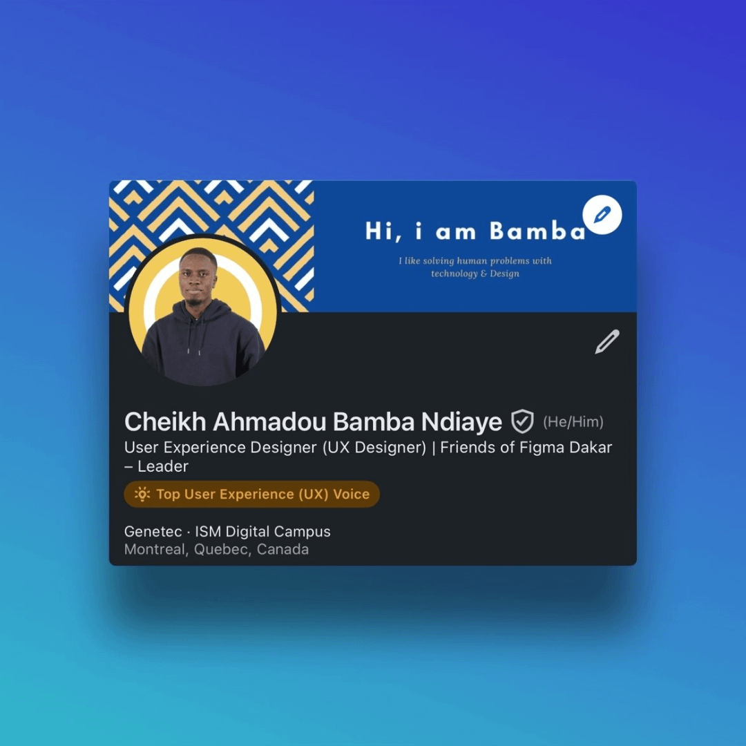 Linkedin UX Top Voice badge